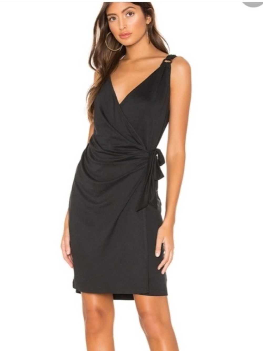 REVOLVE Heartloom Rory Wrap Black Modal Dress Med. NEW